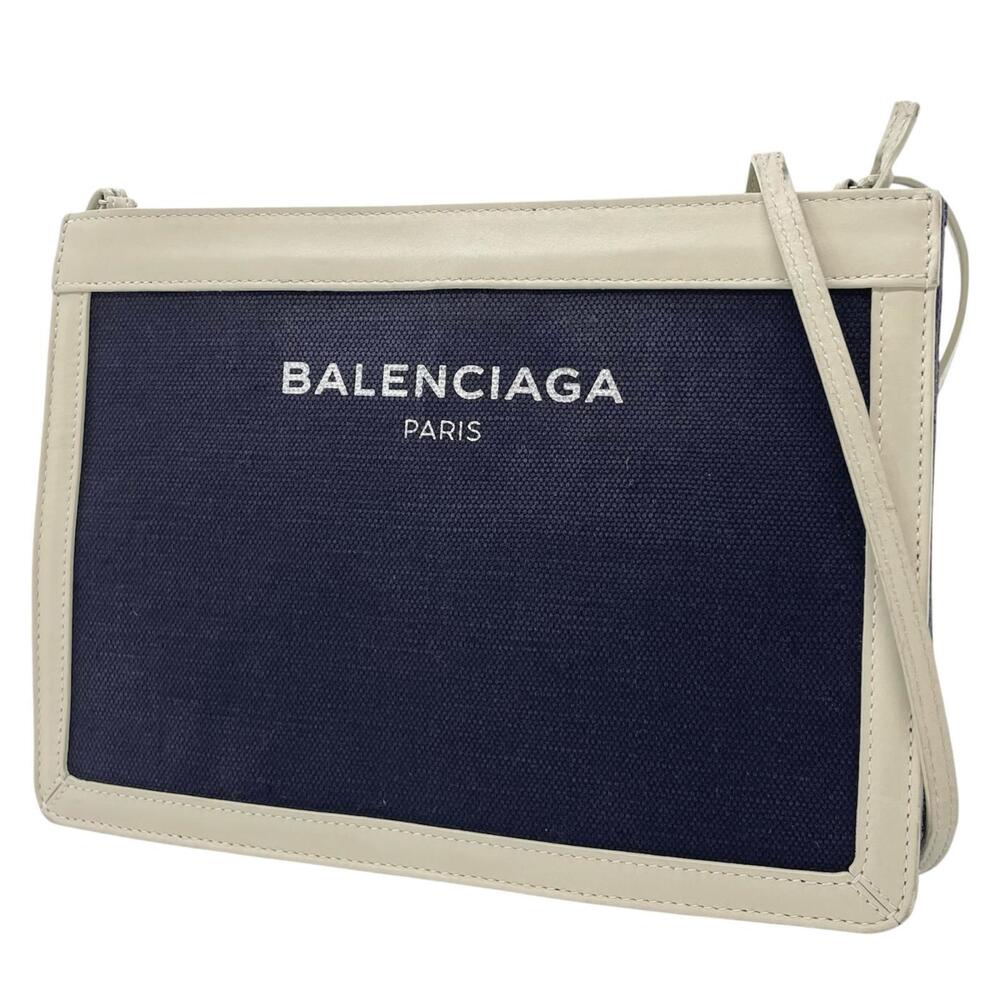 Balenciaga Shoulder Bag Navy Blue x White